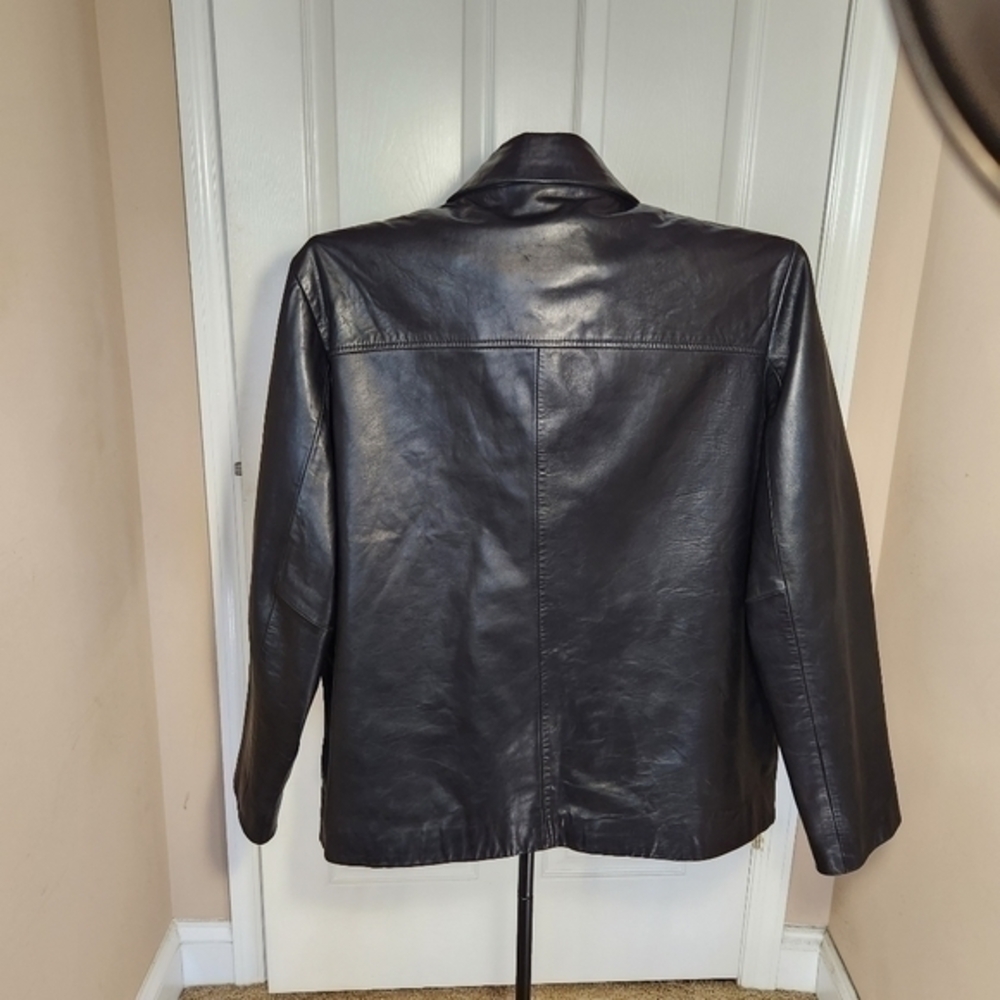 Cole Haan XL Moto Jacket Zip Out Removable Quilted Liner Leather Pockets‎ Collar - Picture 3 of 8